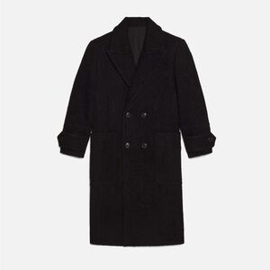 Ami Paris Black Double-Breasted Wool Coat NWT